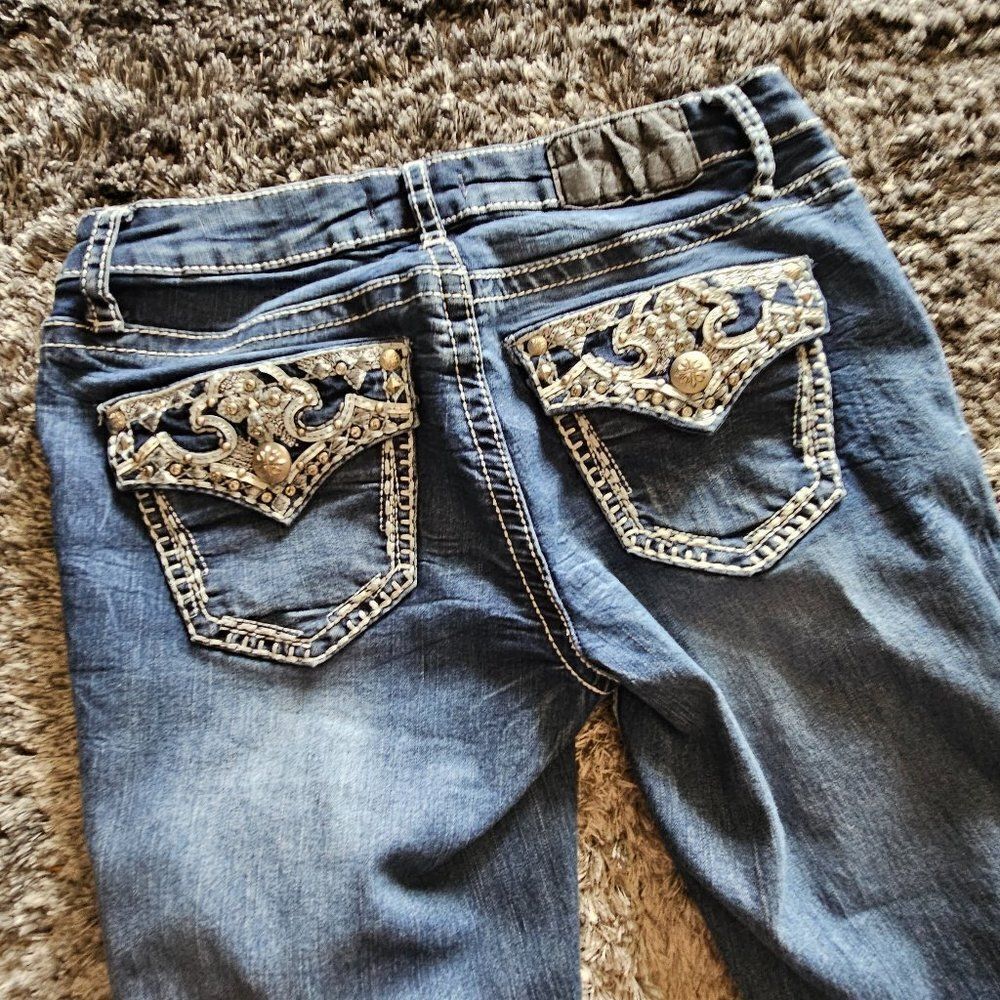 Women's Juniors Soundgirl Bootcut Jeans Medium Wash size 1 / 2 - Picture 8 of 9
